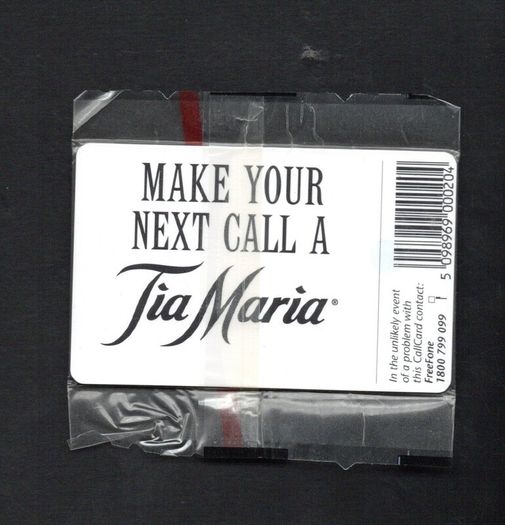 1997 Ireland 20 unit Tia Maria (Gemplus GEM1) Call Card Mint in Packaging. Telecom Eireann Card Number 1197