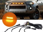 12W 4-LED Amber Front Grille Lights for Car SUV Fo-rd F-150 Raptor 2014-2020 Waterproof LED Grille Warning Lights Front Bumper Cover Lamp Daytime Running Lights DRL 12V