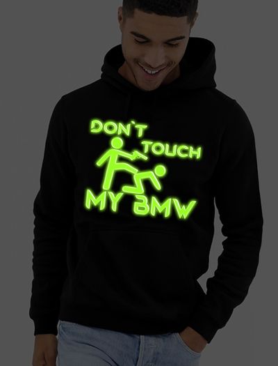 Don't touch my BMW hoodie glow in the dark hoodie BMW jumper hooded bmw