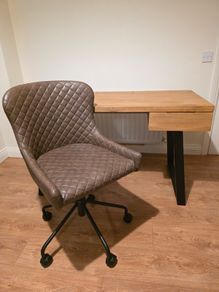 Brown leather adjustable desk chair