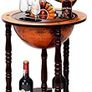 Wooden Globe Bar on Wheels, Bar Trolley, Home Bar, Wine Rack 45 x 45 x 88 cm Image 2