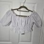 Brand new white off-shoulder smocked crop top with puff sleeves, size 6 Image 7