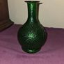 Vintage hand blown Green Glass Vase Image 3
