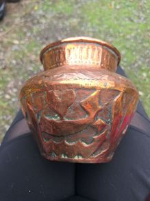 Antique persian or middle eastern copper pot