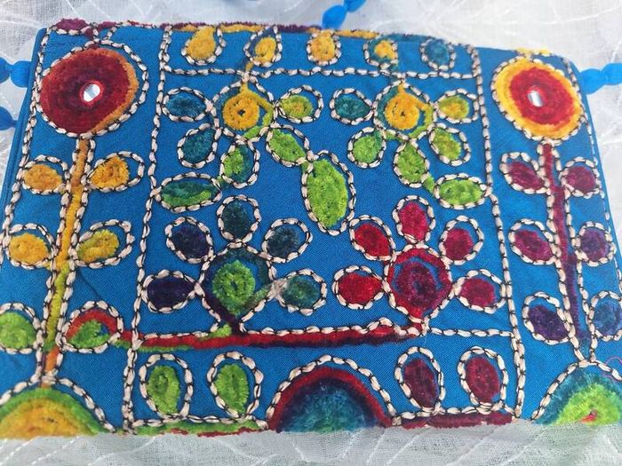 Sutliyan Handmade Blue Canvas Sling Bag