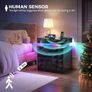 LED Bedside Table with Charging Station,3 Drawers Night Stand with Lockable Hidden Storage,Smart Nightstand with Human Sensor RGB Lights for Bedroom, Black Image 7