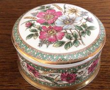 Vintage Falcon Ware China Lidded Trinket Box Dish