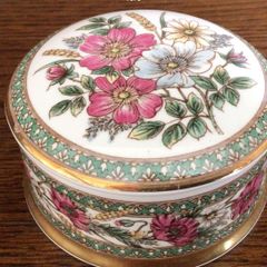 Vintage Falcon Ware China Lidded Trinket Box Dish