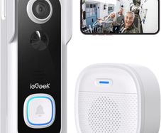 ieGeek Wire Free Wireless FHD 1080P Smart Video Doorbell - No Subscription Required - Brand New