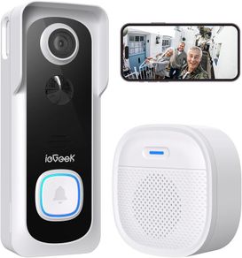 ieGeek Wire Free Wireless FHD 1080P Smart Video Doorbell - No Subscription Required - Brand New