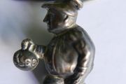 Edwardian Sterling Silver Charm Puffed Bank Robber with his swag bag - Edwardian Sterling charms pendant 925