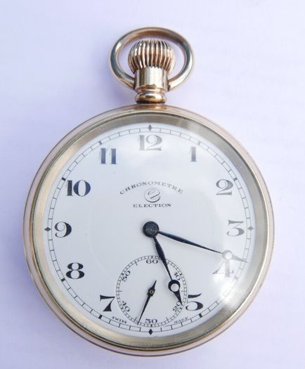 Vintage Chronometre Election Gold Plated Pocket Watch Mechanical  Retro Vintage, the watch works well and keeps time