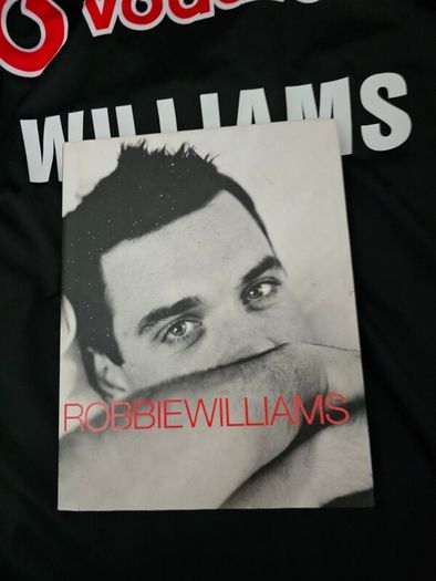 Robbie williams signed book and Jersey