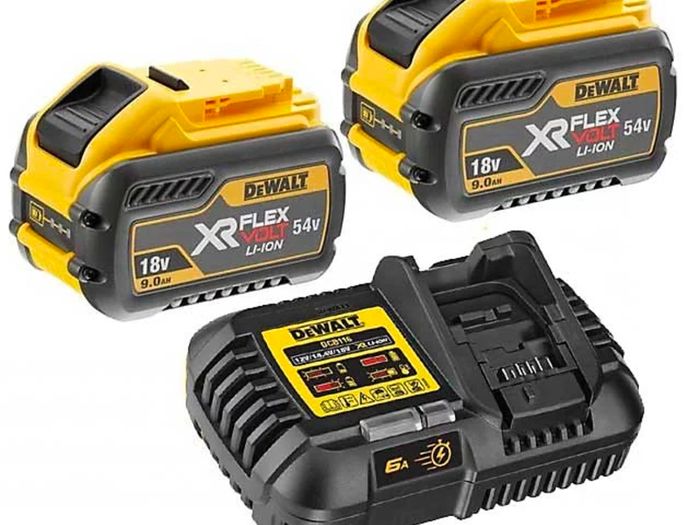 DeWalt 54v FlexVolt 2 x 9Ah Batteries and Fast Charger
