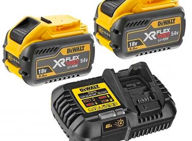 DeWalt 54v FlexVolt 2 x 9Ah Batteries and Fast Charger