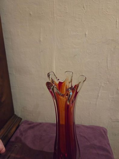 Mid Century Glass Swung Vase