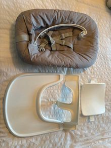 Tripp Trapp newborn set and toddler seat with tray