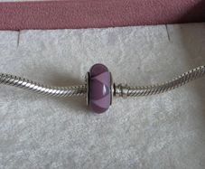 Pandora Purple triangles murano glass charm perfect condition