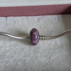 Pandora Purple triangles murano glass charm perfect condition