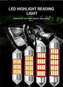 Festoon C5W 239 CANBUS NO Error 31mm 36mm 39mm 41mm Auto Light 4014 12 SMD LED Car Interior Dome Reading Lamp 12V