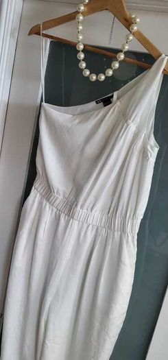 Emporio Armani White One Shoulder Jumpsuit with Pockets Sz 10 US - (Fit 12-14UK) - Rrp 220 (New)