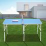 Table Tennis Table Foldable Indoor Ping Pong Table Blue 152 x 76 cm Portable Table Tennis Table with Net 6 Holders and 3 Reinforced Stabilisation Rods Multifunctional It Can Also Be Used as a Dining Image 2