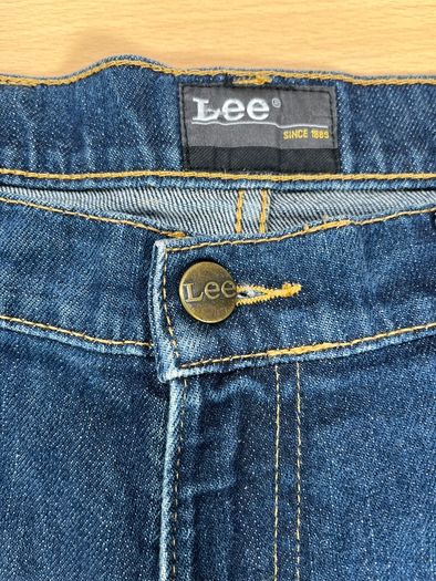 Lee Brooklyn Jeans Mens W33 L30.5 Blue Denim Regular Straight Zip Fly Cotton