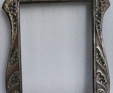 Antique Edwardian Wooden & Sterling Silver Photo Frame Art Nouveau  1800s