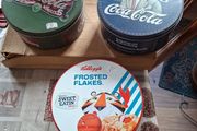 Vintage style Tins 2 Coca Cola and 1 Kellogg's Frosted Flakes Tins price is for 1, The Kellogg's is SOLD Tins PRICE is for 1 ONLY Postage Available or Collection,
