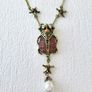 Beetle Skull Star Pearl Gold Necklace Image 4