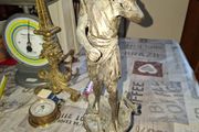 Antique Spelter Young Boy Playing a Flute, 19th-Century French works by artists like Auguste Moreau etc.