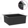 Handmade Kitchen Sink with Faucet Hole Black Stainless Steel Image 9