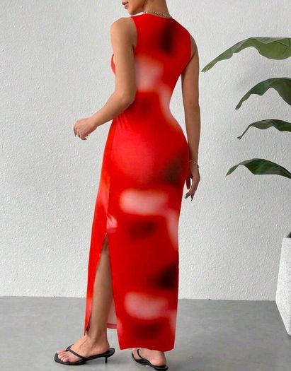 Brand new Red tie dye summer dress size 10
