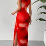 Brand new Red tie dye summer dress size 10 Image 2