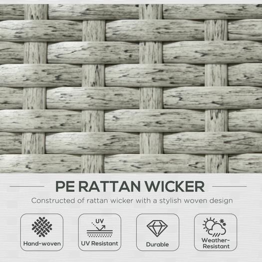 5PC PE Rattan Sun Lounger - Outdoor Wicker 5-Level Adjustable Recliner Sofa Bed with Storage Side Table and Footstools, for Patio, Garden, Poolside, Beige