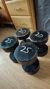 Dumbbells 2x20, 2x25 plus brand new weight bench
