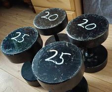 Dumbbells 2x20, 2x25 plus brand new weight bench