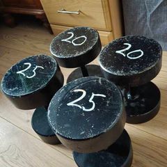 Dumbbells 2x20, 2x25 plus brand new weight bench