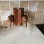 Handcarved Wooden Roaring Lions Bookends Image 2