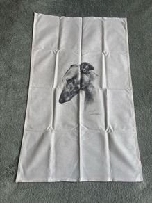 Brand New Large Linen Greyhound Tea Towel