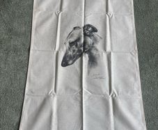 Brand New Large Linen Greyhound Tea Towel