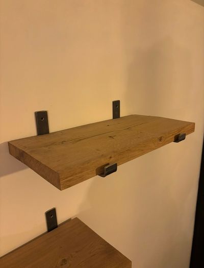 Chunky Solid Rustic Wood Shelves with Heavy Duty Steel Brackets