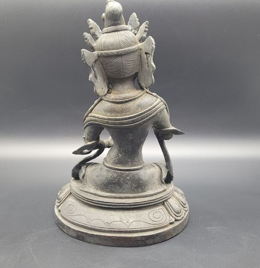 Antique 19th Century Bronze Budda with Chinese Ming Mark Signed Tibetan?
