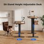Electric Standing Desk 120 x 60 cm Height Adjustable Sit Stand Desks with Splice Board and Memory Smart Pannel Home Office Brown Image 3
