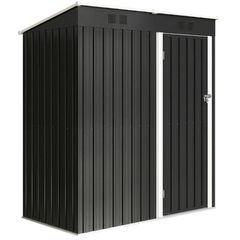 Outdoor Garden Shed 1.37 m 163x90x179 cm with Latch Door and Ventilation Slots, Dark Gray