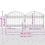 Fence Gate Double Door with Arched Top Steel 300x125 cm Black Image 3