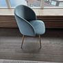 Set of 6 Dining Chairs for Sale - Blue Velvet Finish Image 3