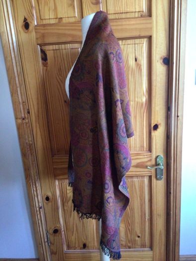Orange Rust Tones Large Wool Blend Krish Shawl Scarf 70" x22" including postage