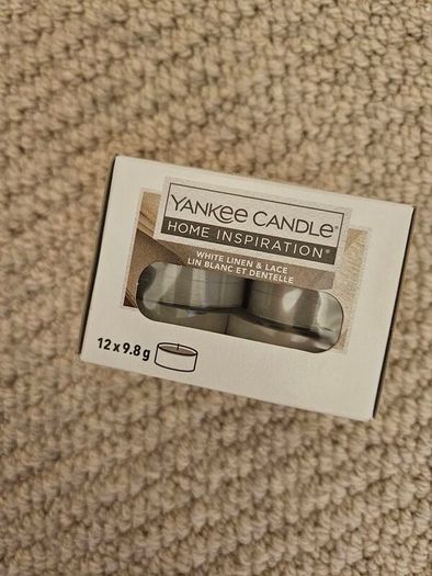 Yankee tealights white linen & lace