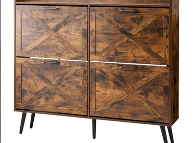 Shoe Cabinet with 4 Flip Drawers